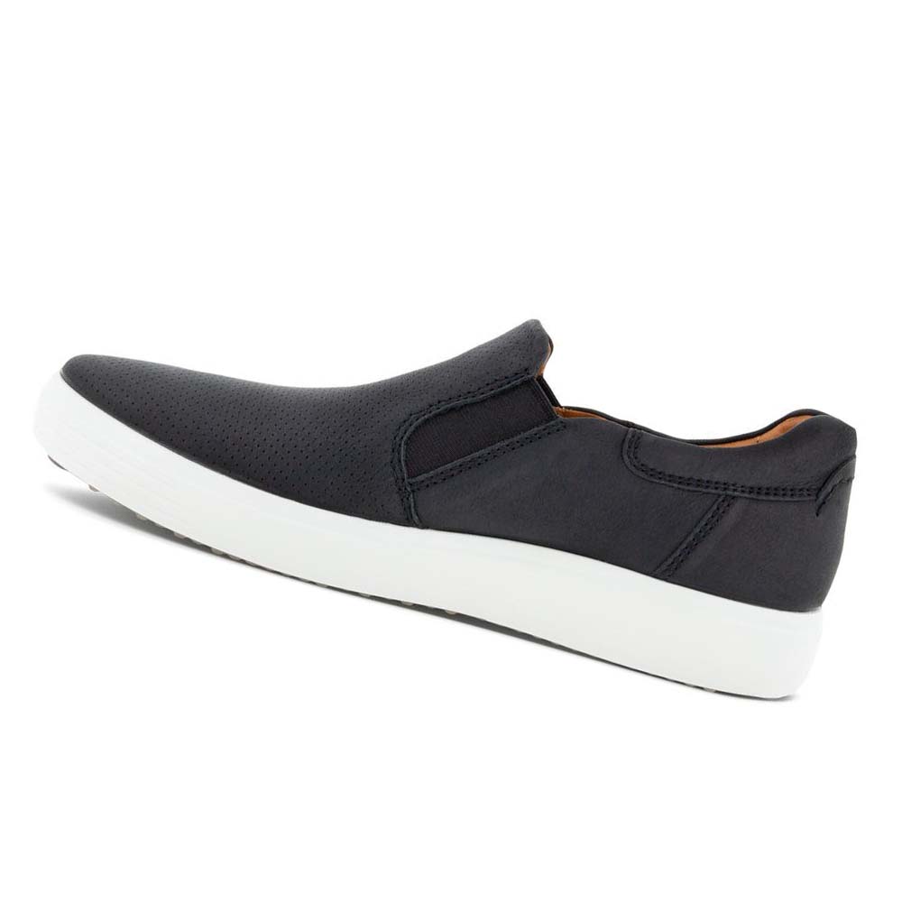 Férfi Ecco Soft 7 Slip-on Alkalmi Cipő Fekete Szürke | HU 482NWY